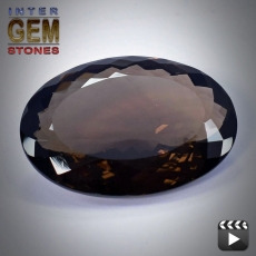 Smoky Quarz, Riesengross, 140.45 Carat, 45 x 34 x14 mm, oval, VVSI, excellent